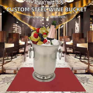 Cubo de hielo para vino de acero inoxidable tradicional personalizado con asa de cobre, 5L, a rayas, duradero, para mesa, restaurante, bar, bañera para bebidas - Product Image 2