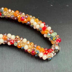 Collier ras du cou en perles nouées faites à la main, ensemble de bijoux, collier ras du cou en cristal, chaîne de perles, cristal à facettes étincelant, cadeau mignon, boule <span class=keywords><strong>JADEAR</strong></span> - Product Image 2