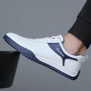 Men's <b>White</b> Breathable Casual Sneakers Low <b>Heel</b> Soft Sole Walking Shoes Fashion Sport Style Front Laces Solid Color - Product Image 4