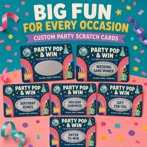 Cartes à gratter à prix instantané, impression sécurisée, design d'animation à données variables, taille personnalisée, thème de fête en couleur - Product Image 3
