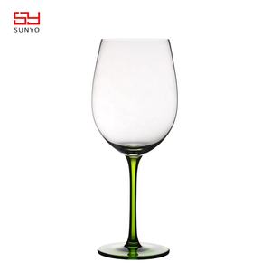 赤ワイングラスカスタマイズ緑色ステムワイングラス在庫あり - Product Image 5