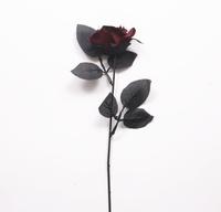 Rose noire fleur artificielle réaliste tige unique soie Rose Bouquet pour mariage Bouquet fête Table pièce maîtresse Vase décor