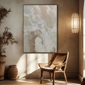 Arte Original Hecho a Mano, Estilo Wabi Sabi Neutral, Tono Tierra, Textura de Yeso, Pintura Moderna para Decoración de Paredes del Hogar y Galerías - Product Image 3