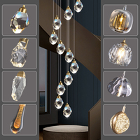Suspension moderne en cristal lampe de chevet minimaliste pour chambre à coucher lampe de luxe à tête unique pour comptoir de bar restaurant suspension