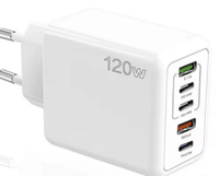 Bloc chargeur mural rapide 120W à 5 ports, station de charge USB, adaptateur multiprise, 3 ports PD Type C et 2 ports USB pour téléphones mobiles