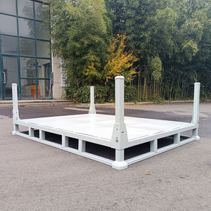 חובה כבדה מתקפל Q235 אחסון stackable מתלה פלדה תעשייתי כבד פלדה ממתכת מיכל משטחים - Product Image 4