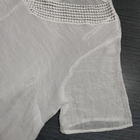Chemisier en mousseline grande taille pour femme, style Normcore/Minimaliste, en dentelle, coupe ample, mi-long, fin, semi-transparent, couleur unie