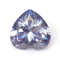 RTS Venta al por Mayor de Moissanita Opalescente Multicolor Completo con Corte Corazón, Tratada Termicamente y Creada en Laboratorio, Piedra Suelta Certificada por Terceros