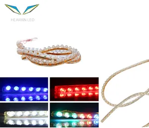 12V PVC 24Cm 48Cm 72Cm 96Cm 120Cm Strip Lampu LED Fleksibel Dekoratif Lampu Sinyal Mobil Perakitan Merah Amber Biru Putih Biru