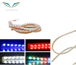 12V PVC 24 سنتيمتر 48 سنتيمتر 72 سنتيمتر 96 سنتيمتر 120 سنتيمتر LED شريط مصابيح مرنة الزخرفية سيارة مصباح إشارة الجمعية كهرمان أحمر الأزرق الأبيض الأزرق