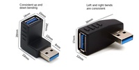 Adaptador USB 3.2 Macho a Hembra, Cable de Extensión con Ángulo Recto de 90 Grados, Conector para PC, Computadora de Escritorio y Portátil, 4 Tipos Incluidos