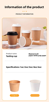 Gobelets de dégustation jetables en papier kraft personnalisables avec logo, 2oz, 3oz, 4oz, haute qualité, écologiques, biodégradables, recyclables pour whisky et café