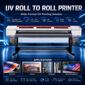 Flexible Packaging UV Roll <b>Printer</b> Large Format Inkjet <b>Machine</b> for Banner Vinyl Canvas <b>Sticker</b> Soft Film Outdoor Printing - Product Image 1
