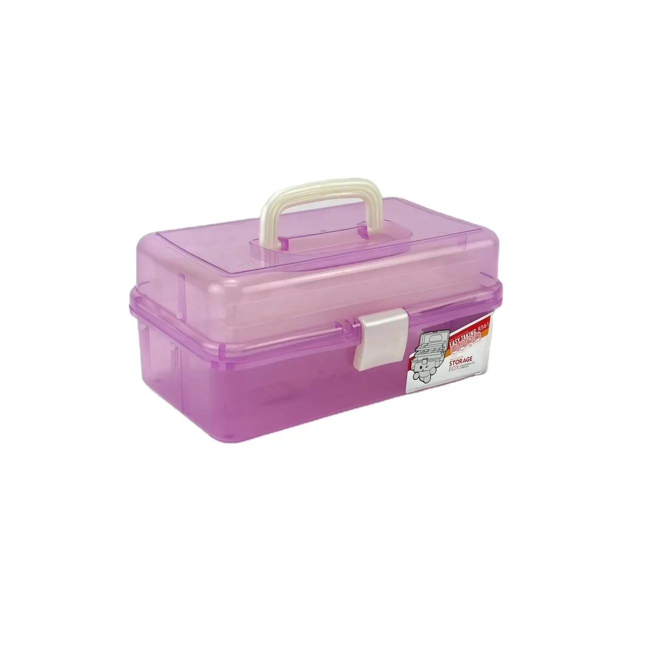 Портативный пластиковый ящик для хранения инструментов с ручкой, косметичка, ящик для хранения различных предметов, коробка для ювелирных изделий, медицинский набор с замком, 3 слоя