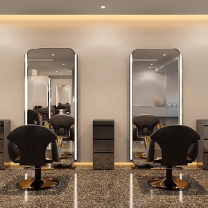 Luxury <b>Led</b> Lights Double Sided Gold Frame Large Styling Barber Station <b>Makeup</b> Beauty Hair Salon <b>Mirror</b> - Product Image 4