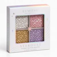 Palette de paillettes épaisses 4 couleurs pour visage et corps, ensemble holographique scintillant avec formes d'étoiles pour fêtes d'enfants, personnalisable avec logo OEM
