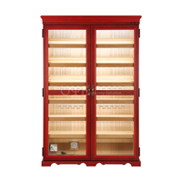 Luminaire de magasin de fumée Vitrine à cigares Humidor Étagères en cèdre espagnol Vitrine de fumée avec LED