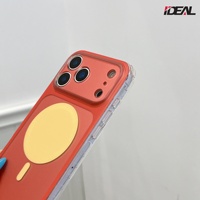 Casing HP iPhone 18 Pro Max Resin IMD Magnetik Warna Kontras Gaya Resmi Pabrik IDEAL, Anti Benturan, Pelindung Bagian Belakang