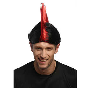Peluca para Mujer y Hombre, Estilo Punk de los 70 y 80, con Púas Negras y Rojas, para Halloween y Carnaval - Product Image 2