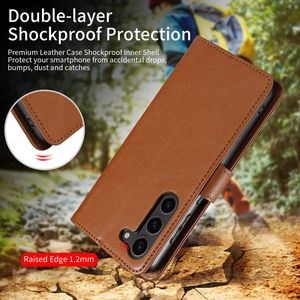 Étui à rabat en cuir rétro de luxe pour <span class=keywords><strong>Samsung</strong></span> <span class=keywords><strong>Galaxy</strong></span> S24 <span class=keywords><strong>Ultra</strong></span> S24 Plus porte-carte portefeuille housse de protection étui de téléphone portable - Product Image 5