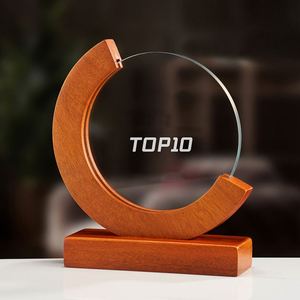 IStapromo Cadeaux Trophée Rond en Bois Personnalisé, Récompense Dorée de Haute Qualité, Coupe en Cristal, Trophée en Bois - Product Image 5