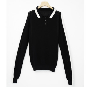 Maglioncino <span class=keywords><strong>Polo</strong></span> da uomo a <span class=keywords><strong>manica</strong></span> <span class=keywords><strong>lunga</strong></span> inverno primavera spesso in pile stampato con scollatura stile ODM - Product Image 1
