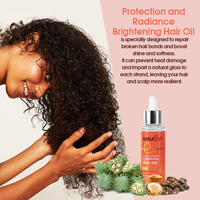 Huile Capillaire Professionnelle Sans Sulfate pour Cheveux Bouclés, Traitement Réparateur Lissant Sans Rinçage, Étiquette Privée, pour une Brillance Améliorée