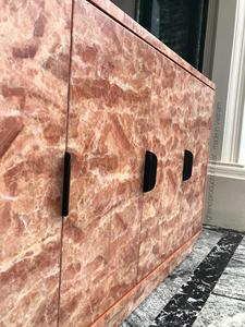 Modern European Eco-Friendly Pink Solid Wood <b>Sideboard</b> Luxury 4-Door Buffet Cabinet <b>for</b> Dining Room Wholesale - Product Image 4