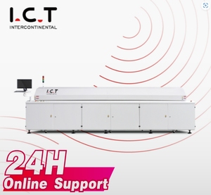 เตาอบรีโฟลว์ SMT รุ่น Lyra ของ I.C.T Sales พร้อม PLC และมอเตอร์ 380V 3000กก. กวางตุ้ง โซนทำความร้อน <span class=keywords><strong>Top8</strong></span>/Bottom8 - Product Image 1