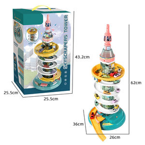 Samtoy Inertance Small Vehicles Car DIY Assembly Slide Track Packing Lot <span class=keywords><strong>Garage</strong></span> Adventure B /O High Tower Rail Car Slot Toy - Product Image 6