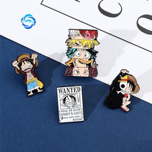 Luffy hai nhân vật đáng yêu thả hợp kim dầu trăm trận đấu Trâm một loạt nhân vật chắp vá xung quanh huy hiệu kim loại - Product Image 1