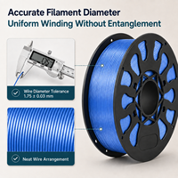 Filament d'imprimante 3D QUANCER PLA Soie Tricolore 1,75 mm Bobine 1 kg Certifié CE Température de buse 200-220°C Température de plateau 50-70°C