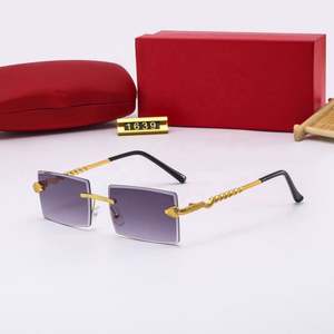 แว่นกันแดดดีไซน์เนอร์สุดหรู UV400 ปี 2022 กรอบดำ ยูนิเซ็กซ์ สไตล์เรโทรคลาสสิก ทรงไร้กรอบ สีสันสดใส รูปทรงนักบิน - Product Image 4