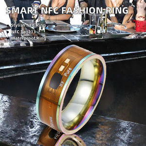 Thông minh <span class=keywords><strong>NFC</strong></span> kinh doanh Vòng 13.56MHz thời trang RFID vòng cho thẻ kinh doanh kỹ thuật số thanh toán kiểm soát truy cập Tương thích với IOS Android - Product Image 2