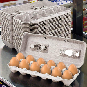Barquettes en papier vierge personnalisées avec logo imprimé, pour œufs, en vrac, contenants compostables, barquettes en carton pour poulet - Product Image 1
