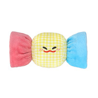 Jouet en peluche pour animaux de compagnie, motif rayé, couineur, à froisser, à mâcher, pour la dentition, lavable, interactif pour chat et chien, anti-stress à presser