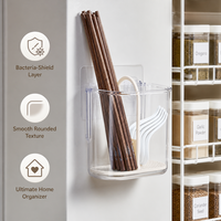 Boîte de rangement murale portable de première qualité pour baguettes, support de vaisselle de cuisine en plastique de qualité alimentaire avec drainage