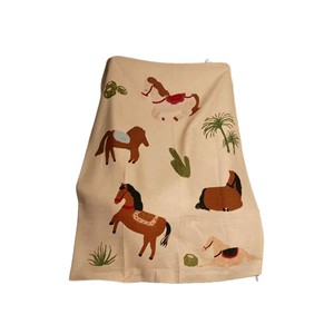 Cream Horse Safari Scene Flannel Blanket <b>Throw</b> Blanket Nap Blanket Wholesale Cozy Warm <b>Super</b> <b>Soft</b> for Home Office Nap - Product Image 5