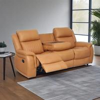 Sofá Reclinable Manual de Cuero Extensible 3+2+1 Plazas para Parejas, Conjunto de Sala de Estar con 3 Asientos