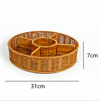Boîte de rangement pour snacks et bonbons, plateau à fruits et plateau à desserts pour table basse de salon, panier à noix en rotin naturel