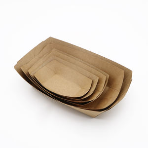 Récipient alimentaire jetable en gros, bac en papier Kraft pour aliments frits - Product Image 4