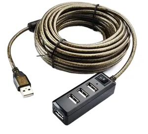 Cabo de extensão usb 5 metros Cabo de extensão USB 2.0 5 metros com amplificador de sinal cabo de dados de cartão de rede sem fio