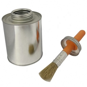 500ml Screw Top Pvc Cement Tin Can Adhesive Metal Jar With <b>Brush</b> - Product Image 5