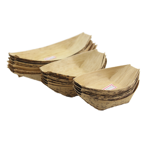 Jimao nhà máy bán buôn dùng một lần tre bằng gỗ Lá Cọ tấm chất lượng cao Sushi thuyền Bộ đồ ăn để sử dụng nhà - Product Image 4