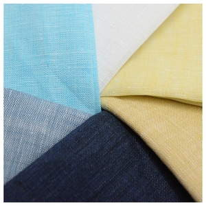 Couleur riche printemps été mince confortable couleur Pure Ramie coton tissu tissé fil-teint chemise tissu pur lin tissu - Product Image 5