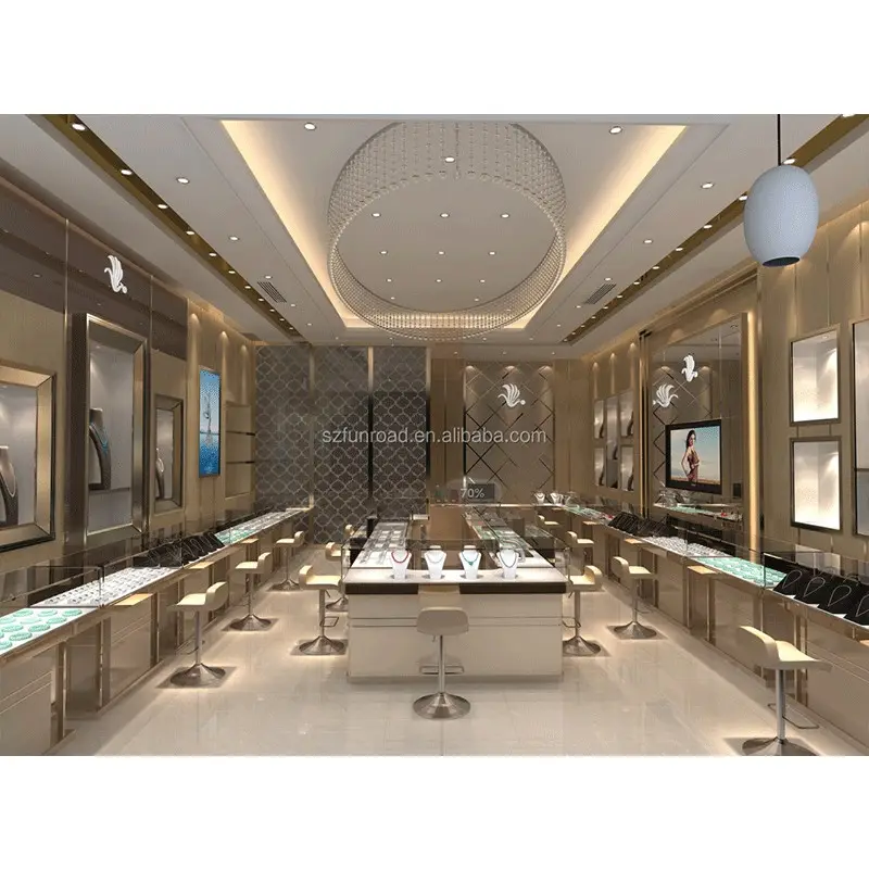 European style jewelry showroom interior design high end jewelry display furniture jewelry store showcase