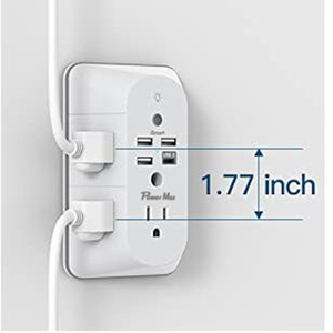 <span class=keywords><strong>Tonghua</strong></span> ปลั๊กไฟกลางคืนติดผนัง3ด้าน5ช่อง, แถบไฟกระชากติดผนัง15A 125โวลต์ปลั๊กแบบ US เพื่อให้มองเห็นได้ง่าย - Product Image 2