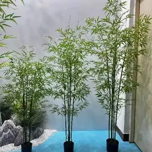 Venda quente Plantas De Bambu Para Venda Casa Decorativa Árvore De Bambu Artificial Para Folhas De Bambu Ao Ar Livre Planta De Árvore De Plástico Artificial