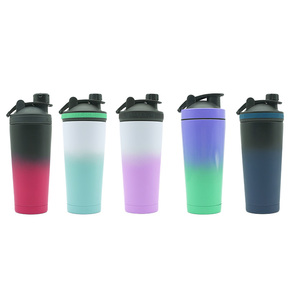 زجاجة خلط البروتين من الفولاذ المقاوم للصدأ 304 بدرجة الغذاء سعة 500 مل/750 مل مع عزل حراري للمكتب والصالة الرياضية - Product Image 1