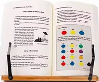 Support de lecture réglable et pliable en bambou naturel avec pinces de maintien des pages, plateau de cuisine pour livres de recettes, idéal pour bureau et étude